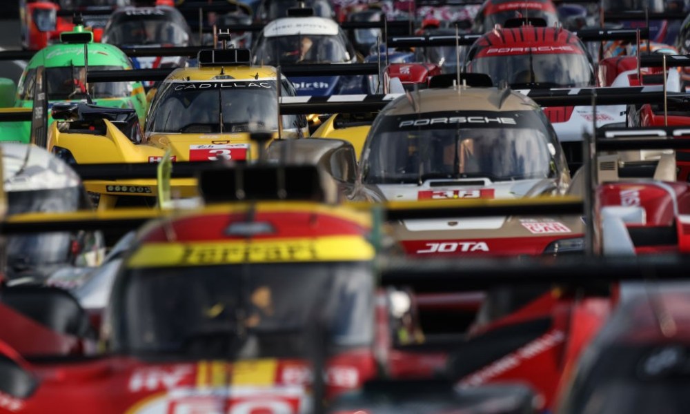 Racing drivers at motorsport event ceremony