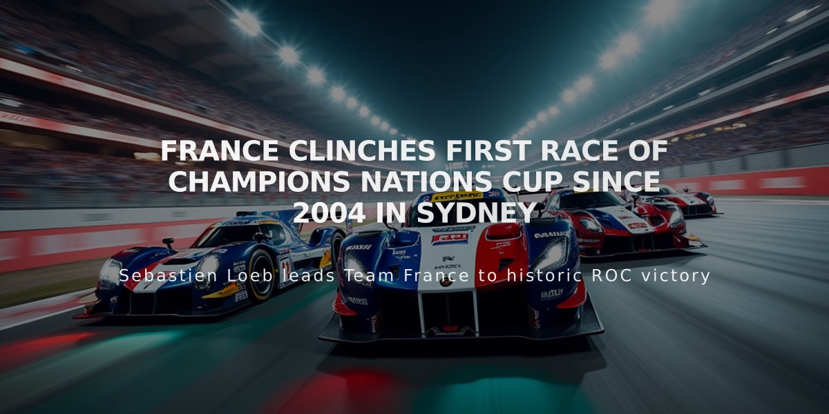 France Clinches First Race of Champions Nations Cup Since 2004 in Sydney