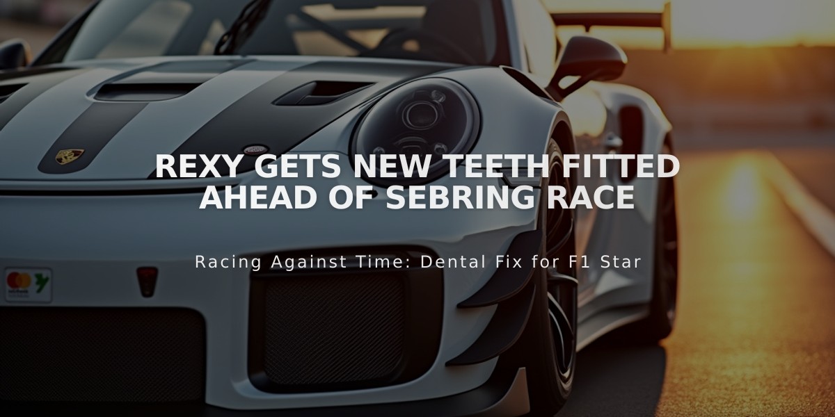 Rexy Gets New Teeth Fitted Ahead of Sebring Race