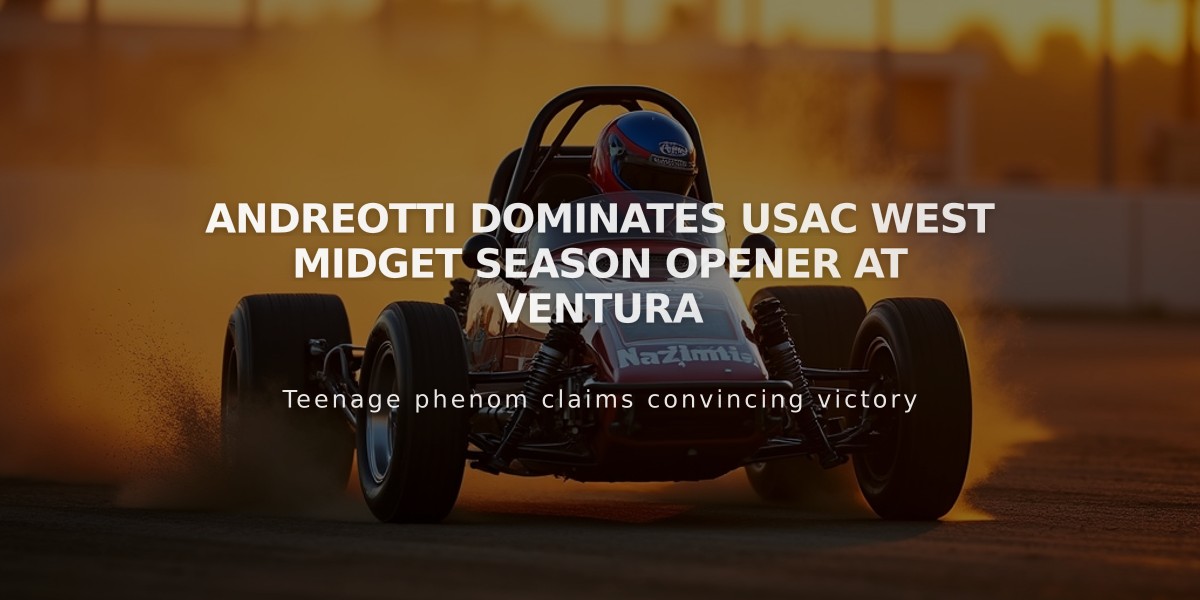 Andreotti Dominates USAC West Midget Season Opener at Ventura