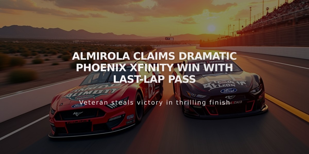 Almirola Claims Dramatic Phoenix Xfinity Win with Last-Lap Pass