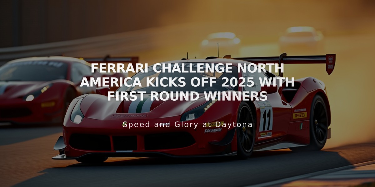 Ferrari Challenge North America Kicks off 2025 with First Round Winners