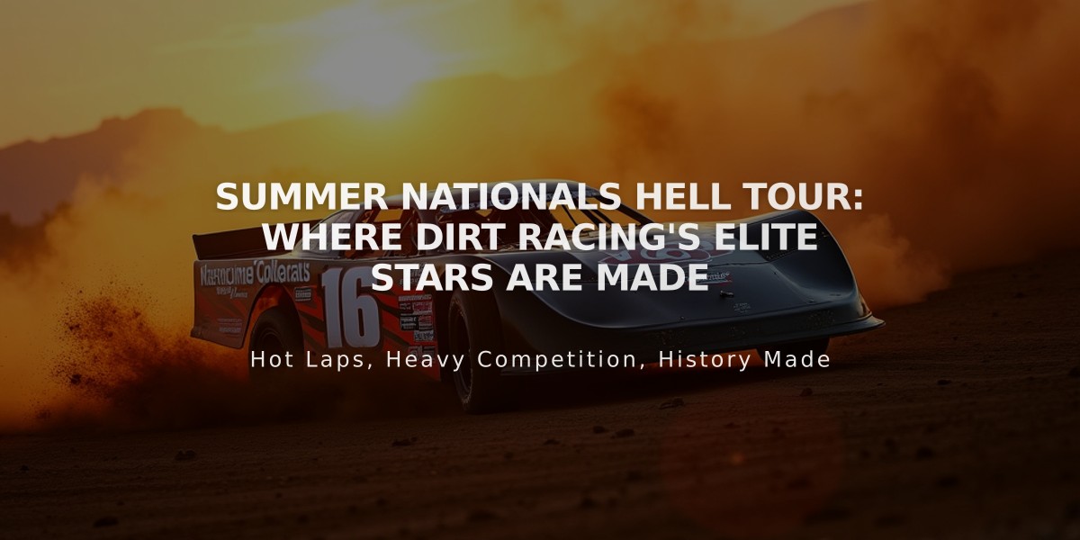 Summer Nationals Hell Tour: Where Dirt Racing's Elite Stars Are Made