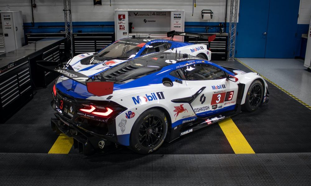 Racing Corvettes competing at Sebring track