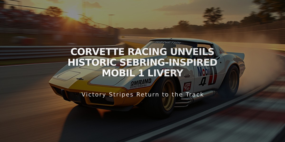 Corvette Racing Unveils Historic Sebring-Inspired Mobil 1 Livery